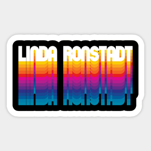 Retro Linda Proud Personalized Name Gift Retro Rainbow Style Sticker